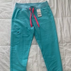 Figs Neon Blue Zamora Petite Scrub Pants- Small